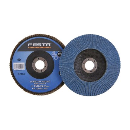 ЛАМЕЛЕН ДИСК за неръждаема стомана Ø 150 mm Ø 22,2 mm P60 22151