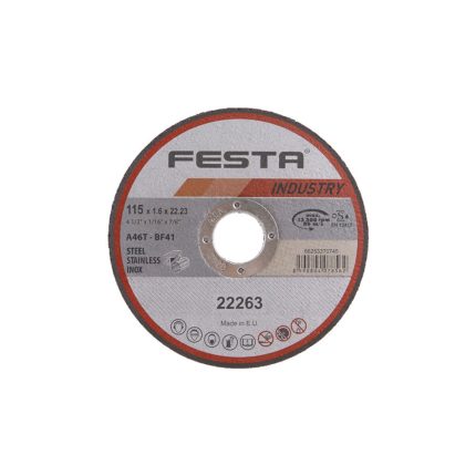 ДИСК ЗА РЯЗАНЕ НА МЕТАЛ Ø 115 mm Ø 22,2 mm x 1,6 mm 22263